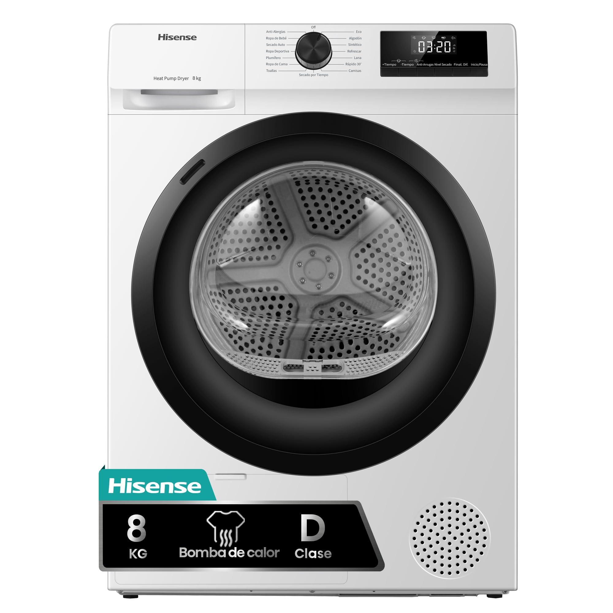 Hisense DHQE800BW2 – Dryer, Free Installation, 8 kg Depth 55 cm | AlxWxFn 84.5 x
