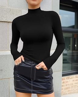 Ladies Long Sleeve Turtleneck Slim Fit Top