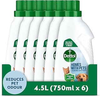 Dettol Laundry Sanitiser for Homes with Pets, Fresh Breeze (6 x 750ml) 4.5L