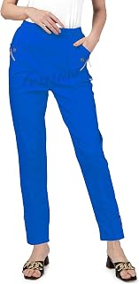 femiss High Waisted Elastic Pants for Women, Relaxed Fit, Casual, Soft, Stretchy and Lightweight