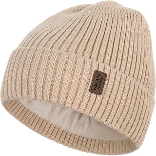 Wmcaps Mens Womens Winter Fleece Lined Beanie Hat Unisex Knitted Cuff Warm Hat