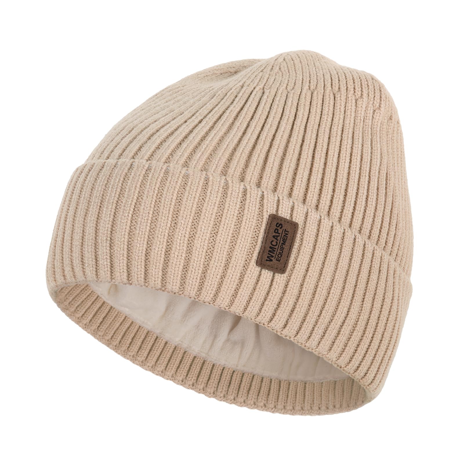 Wmcaps Mens Womens Winter Fleece Lined Beanie Hat Unisex Knitted Cuff Warm Hat