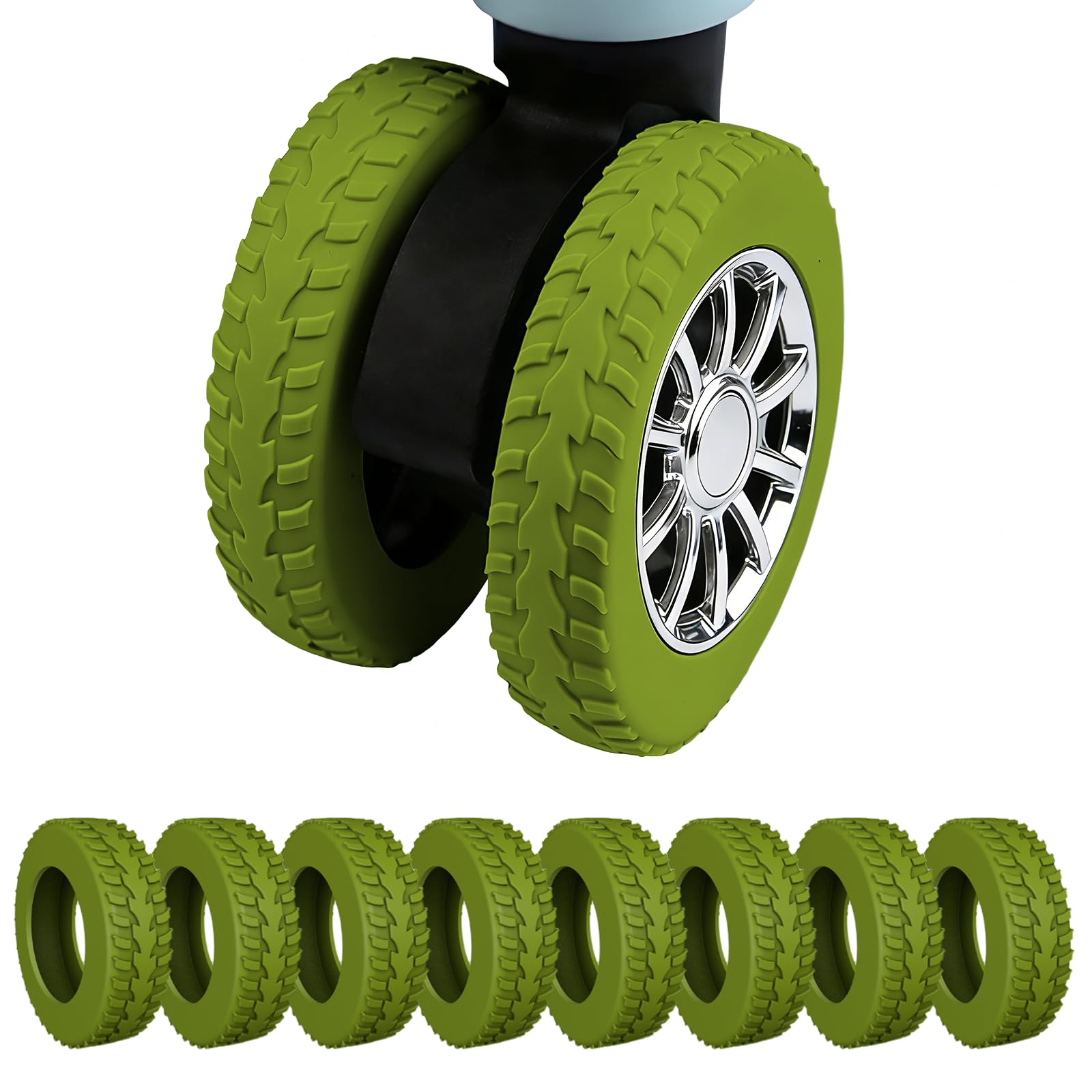 8Pcs Luggage Wheel Covers,Silicone Suitcase Cover for 2-2.4'' Spinner Wheel, Car
