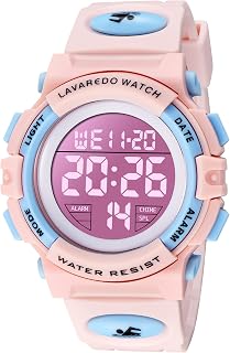 Kids Digital Watch 3-15 Years Old Sports Multifunction Chronograph LED 164M Waterproof Calendar Alarm Analog Kids Watch with Silicone Strap Idea