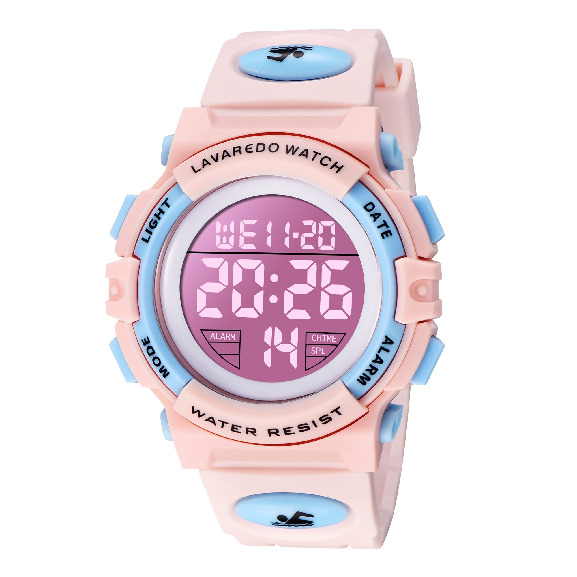Kids Digital Watch 3-15 Years Old Sports Multifunction Chronograph LED 164M Wate
