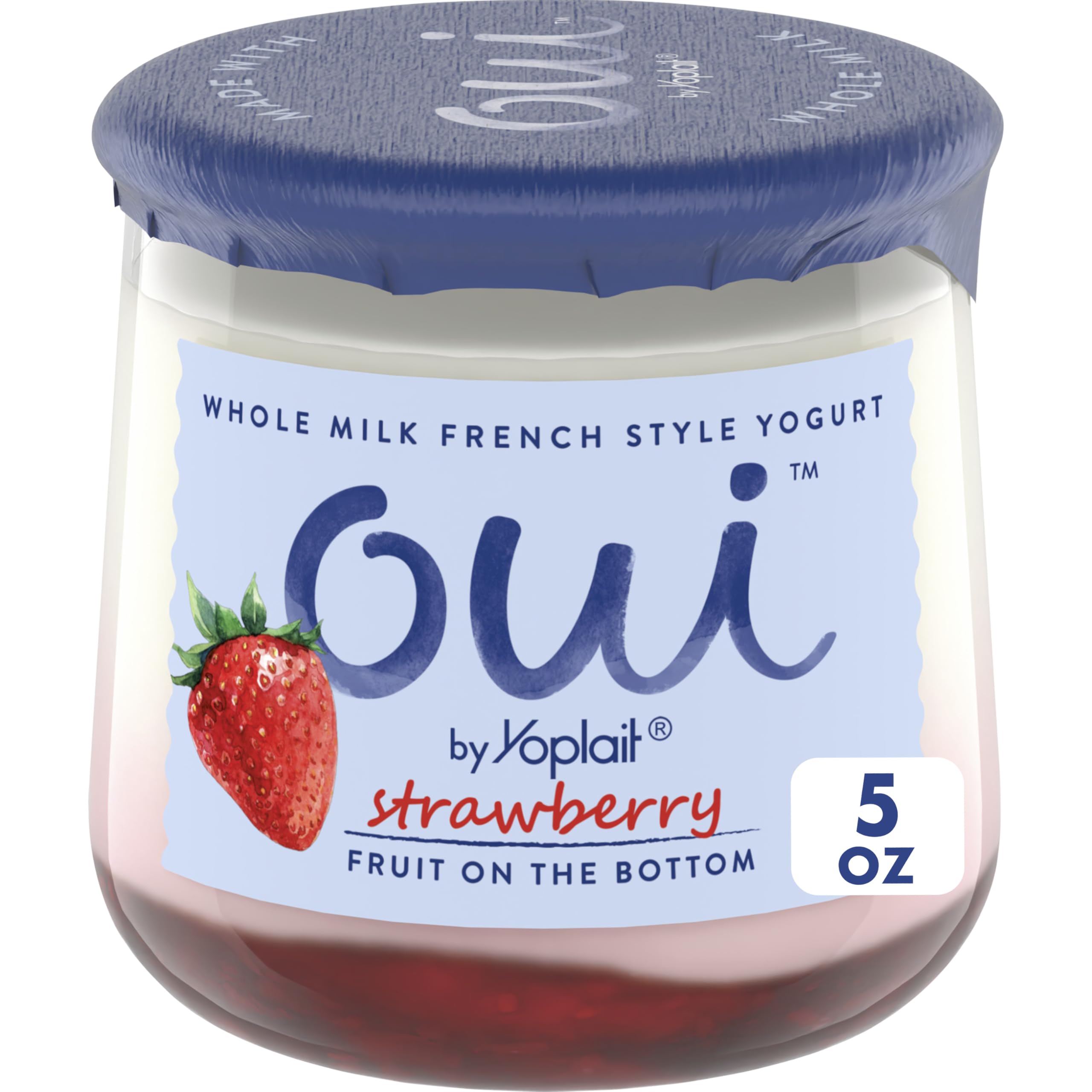 Oui by Yoplait French Style Strawberry Whole Milk Yogurt, 5 OZ Jar