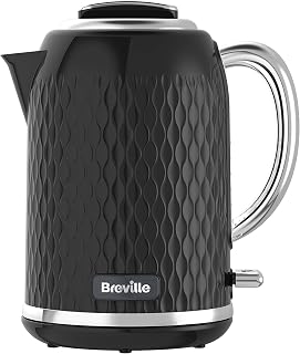 Breville Curve Electric Kettle | 1.7 Litre | 3KW Fast Boil | Black & Chrome [VKT017]