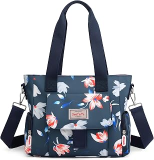 DIRRONA Colourful Nylon Shoulder Bag Fashion Print Lightweight Travel Shoulder Bag Multi Pockets Nylon Bag for Women Daily Casual Bag
