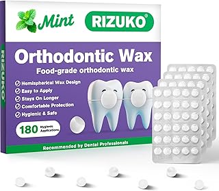 Orthodontic Wax for Braces | 180 Pre-Cut Dental Wax Dots, Individually Wrapped, Mint