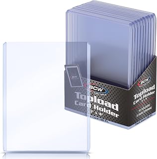 BCW 138 PT. Thick Card Topload Holder - Pack of 10 | Durable Rigid PVC Toploader | Toploaders for Memorabilia, Jersey, Patch, and Relic Cards | Ideal for Collectors and Hobbyists