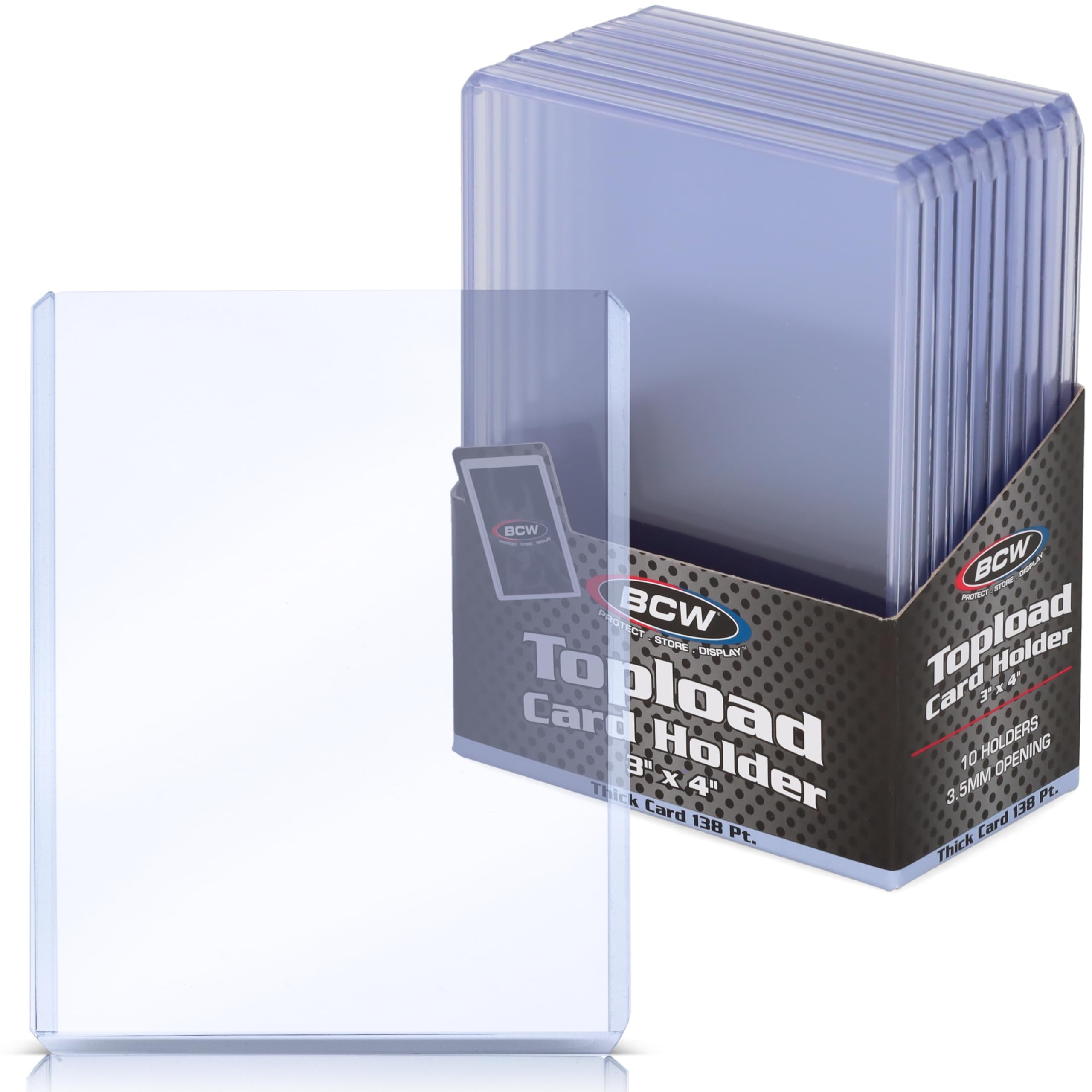 BCW 138 PT. Thick Card Topload Holder - Pack of 10 | Durable Rigid PVC Toploader