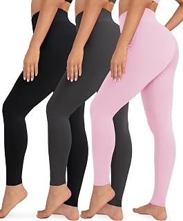 VALANDY Creamlush 3 Pack High Waisted Leggings for Women