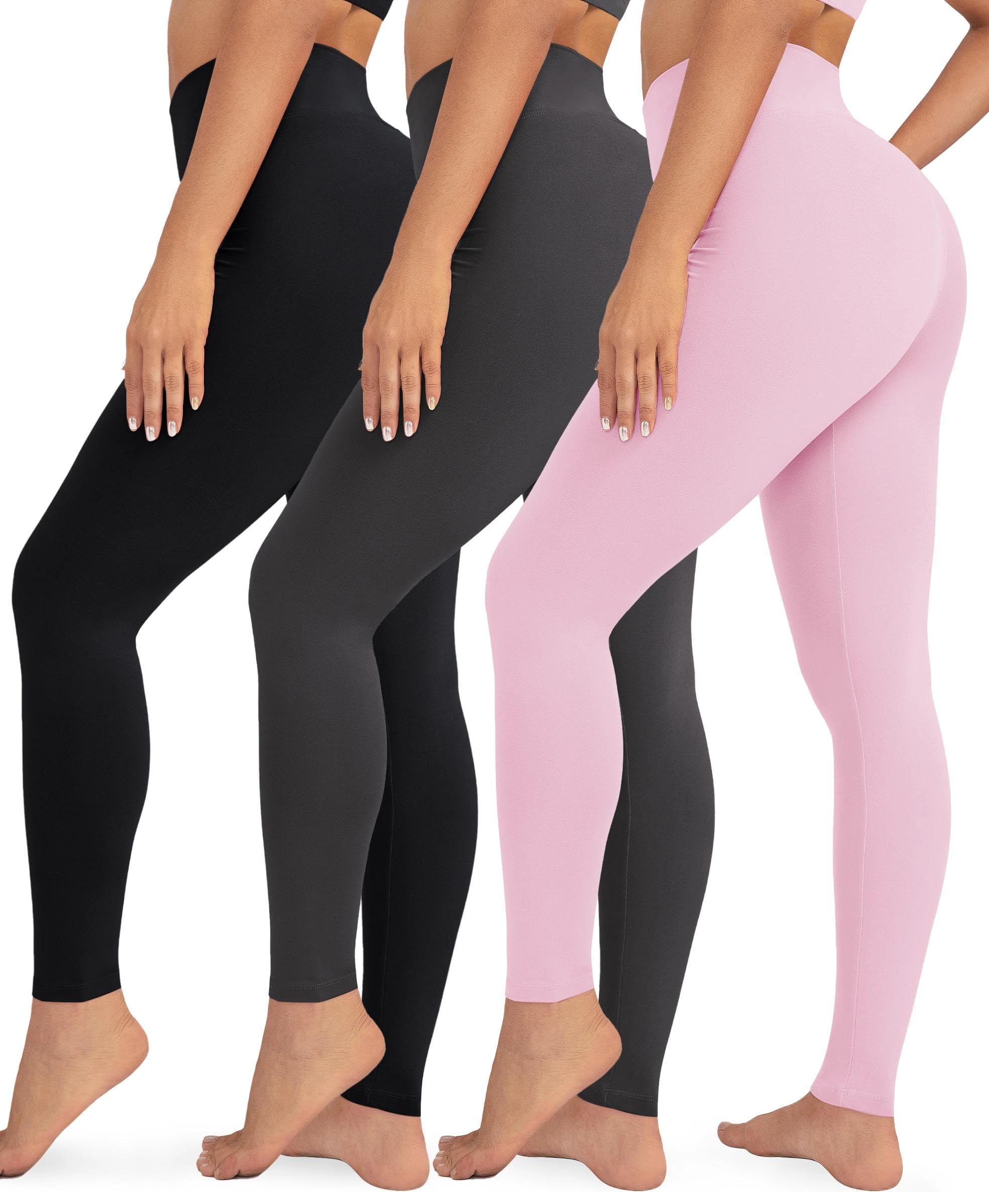 VALANDY Creamlush 3 Pack High Waisted Leggings for Women