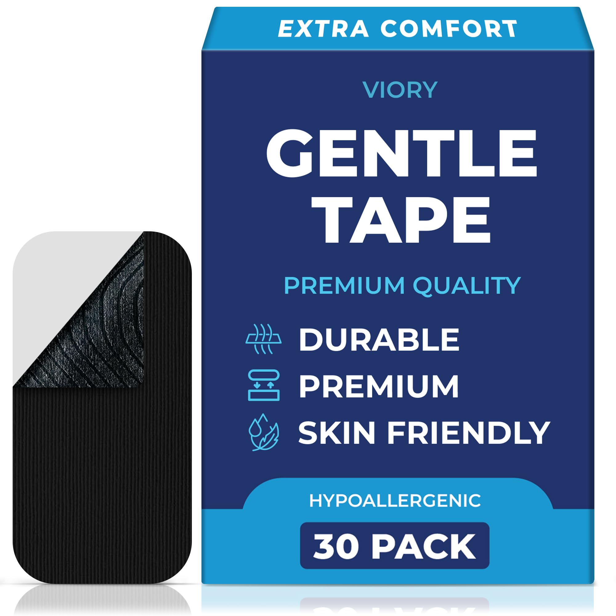 VIORY Gentle Tape (30 Pack) - Pain Free Removal, Hypoallergenic & Latex Free