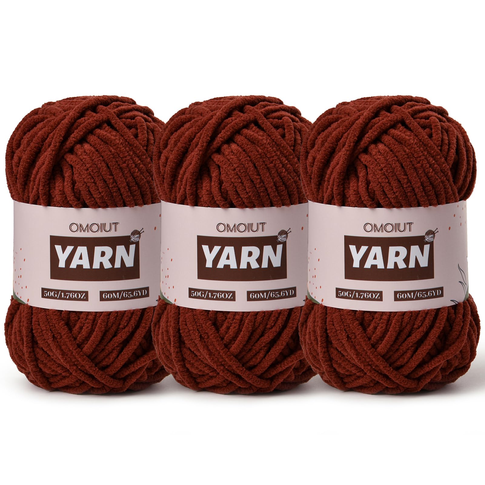3 Packs Plush Chenille Chunky Crochet Yarn - Baby Yarn for Crocheting Soft - Vel