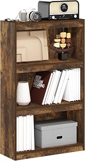 Furinno JAYA Enhanced Home 3 Tier Adjustable Bookcase in Amber Pine