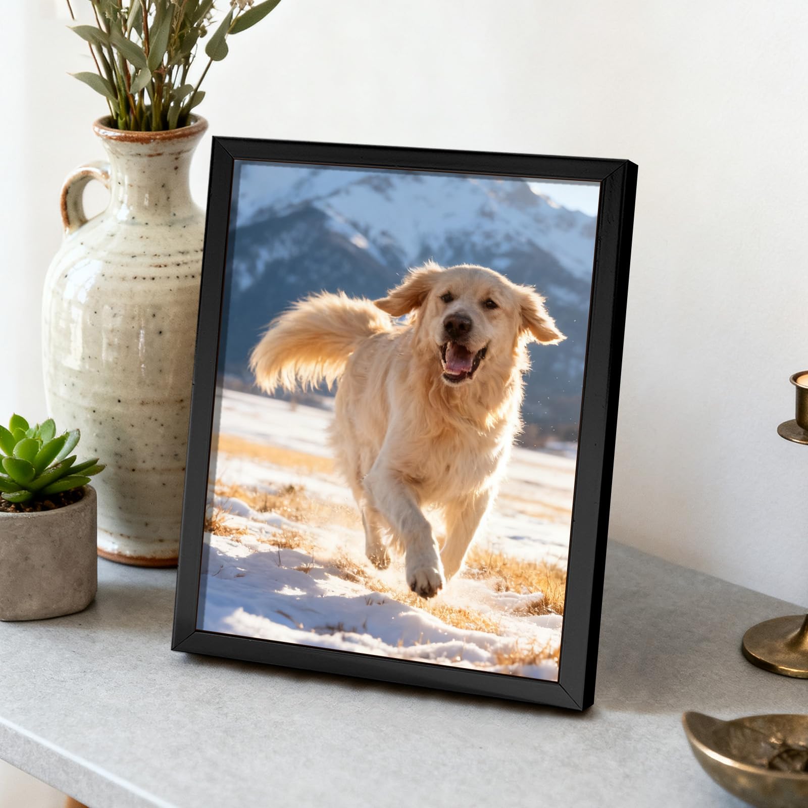 Modern Style Photo Frame Wall and Table Top 5 x 7 Inches Minimalist Gloss Finish