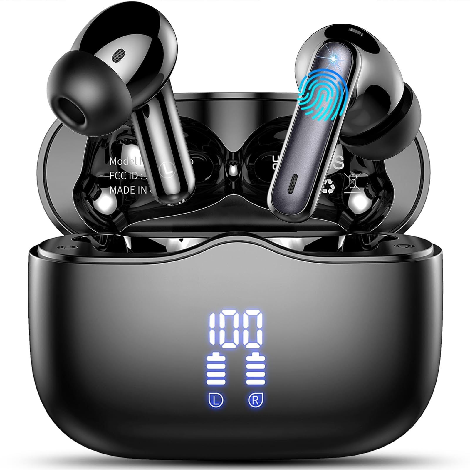 Wireless Earbuds Bluetooth 5.4 with HiFi Stereo Bass, 40H In‑Ear Earphones | Dee