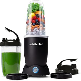 nutribullet® Pro+ Personal Blender, Pulse, 1200W, Matte Black, N12-1001MK | 1200W Blender with Pulse button, 32 oz & 24 oz To-Go Cups with travel lids. Dishwasher Safe.