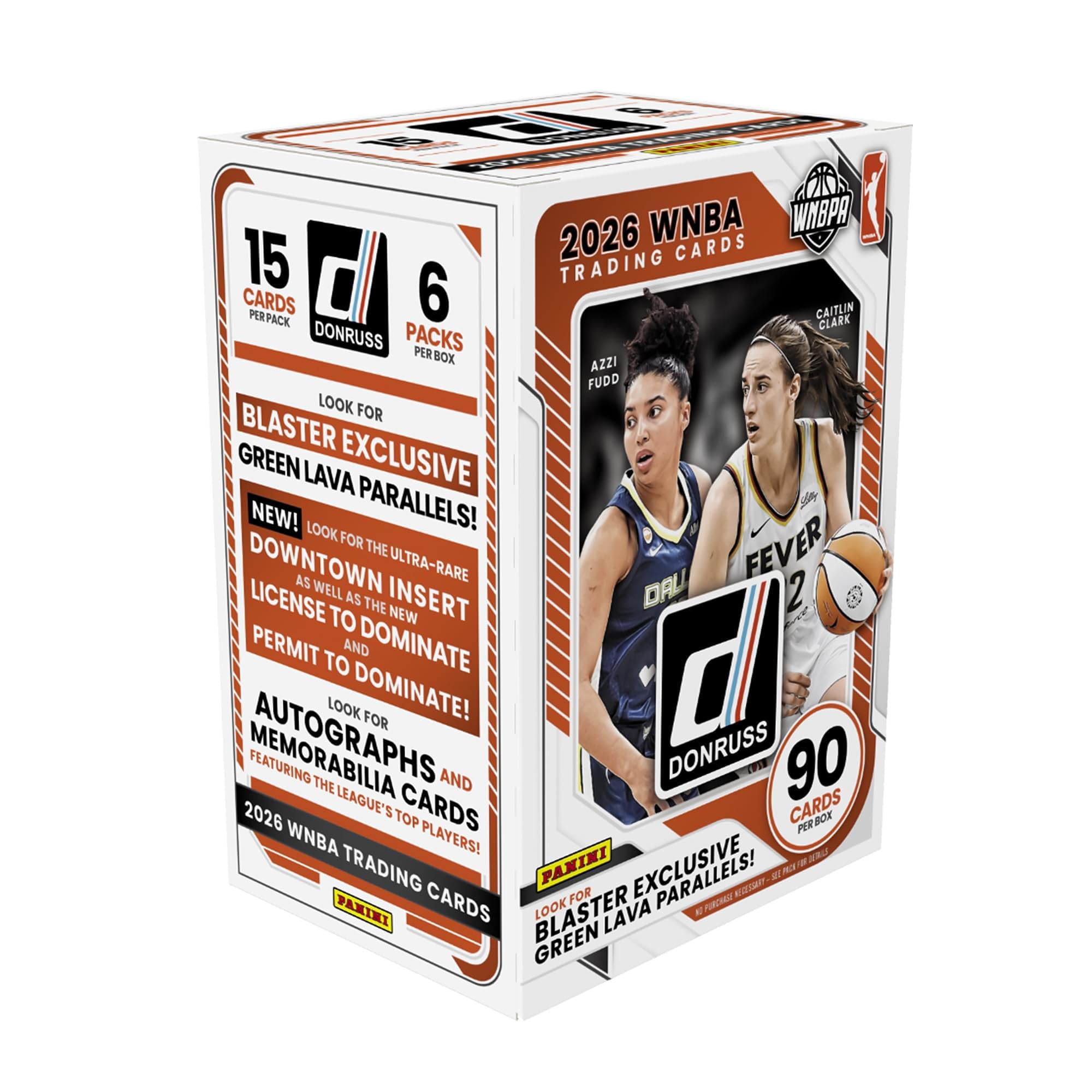 2026 Panini Donruss WNBA Basketball Blaster Box – 6 Packs, 15 Cards Per Pack, 90