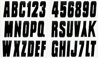 Hardline Products USA Series 350 Boat Lettering &amp; Registration Decal Kit – Solid Black, 3-Inch –Fuel Resistant Marine Vinyl – Fits Boats, PWC, Pontoons – 146 Piece Set -BLK350EC