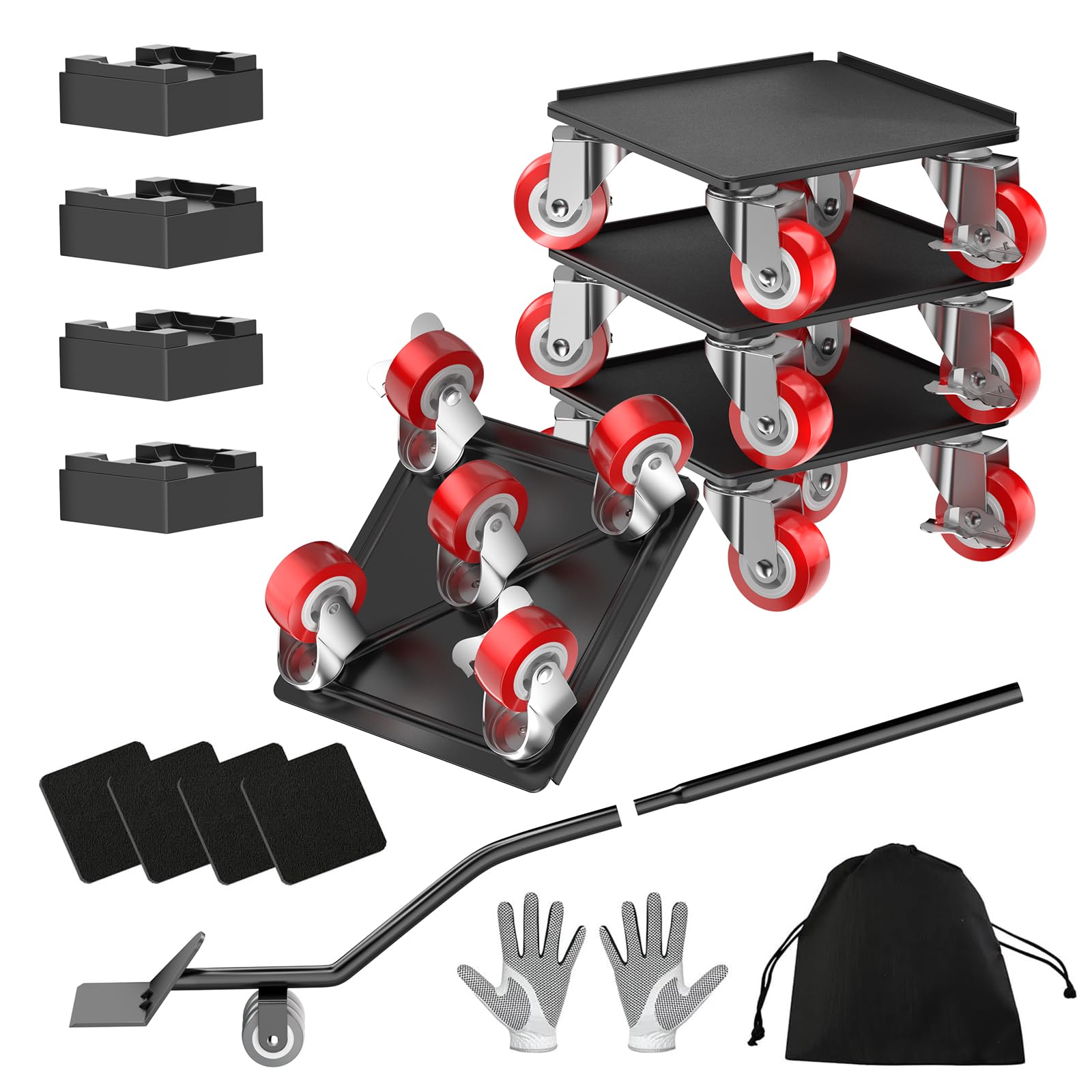 LOYAL TIGER Furniture Dolly, 1000LBS Furniture Movers with Wheels | 5-Wheel Carb