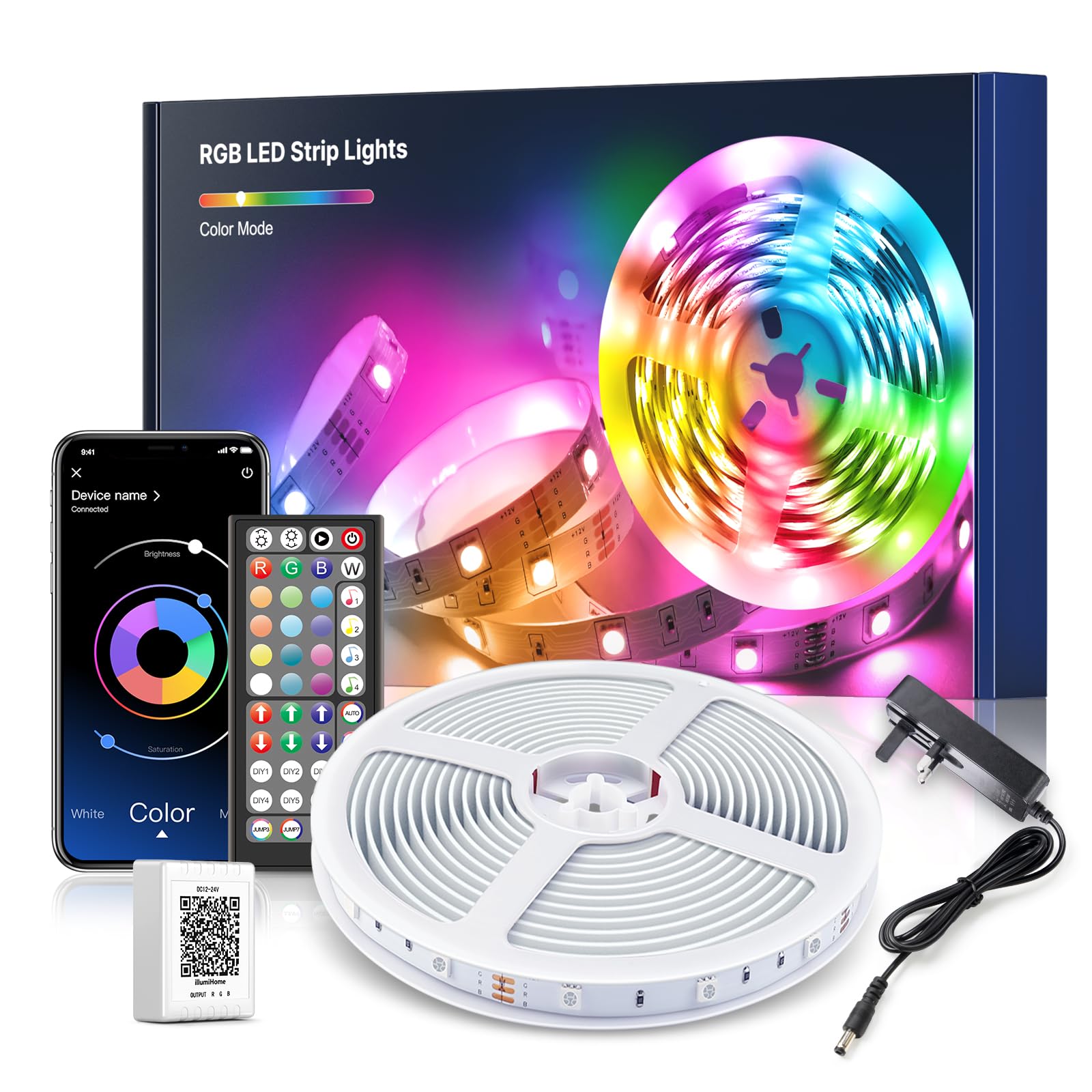Mexllex LED Strip Lights 10M (1X10M) APP Control Colour Changing LED Lights with