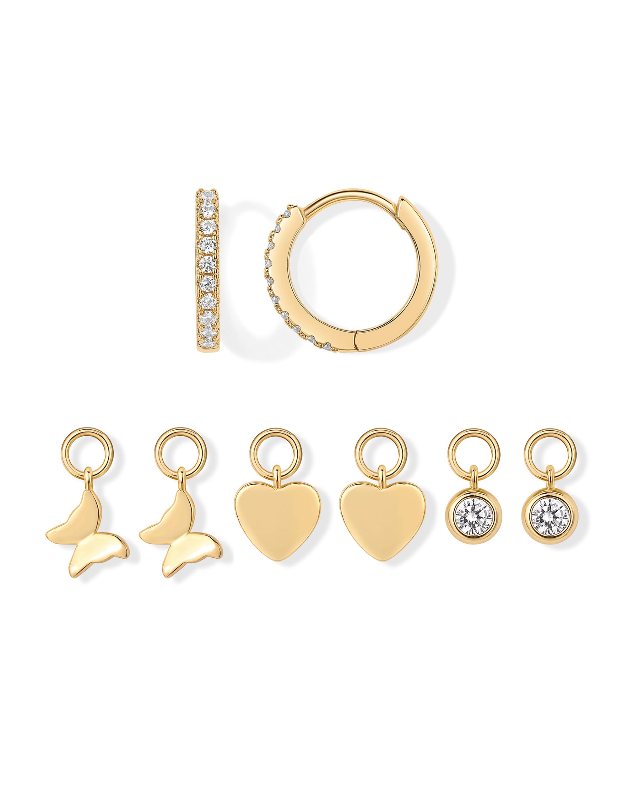 PAVOI 14K Gold Plated Hoop Earrings for Women - Mix and Match Hoop Earrings with