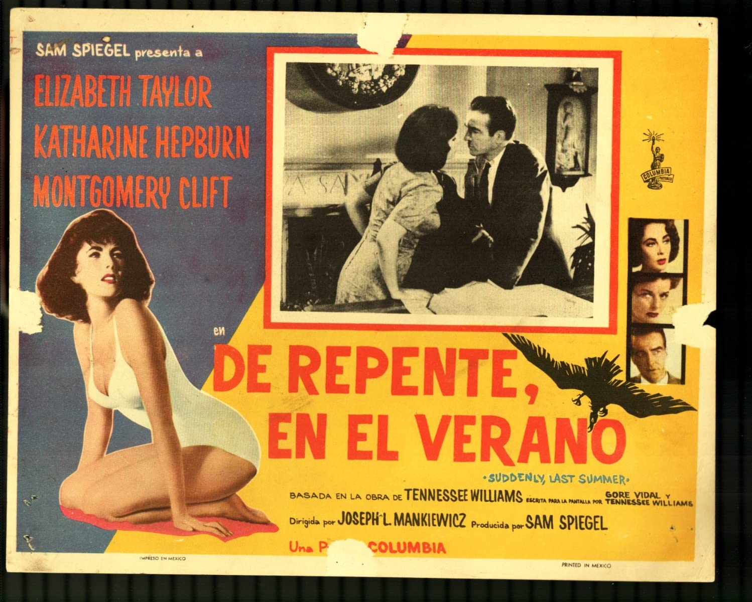 MOVIE POSTER: Suddenly, Last Summer 11"x14" Lobby Card Elizabeth Taylor Montgome