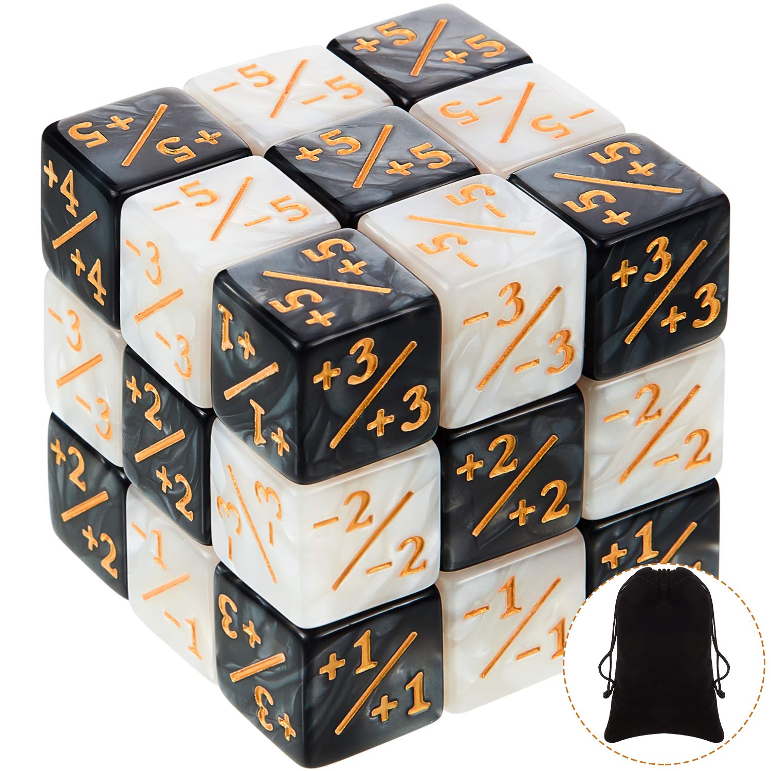 24 Pieces MTG Counters Dice +1/+1 Buff Tokens Black Plus 1 Counter Magic Dice Se