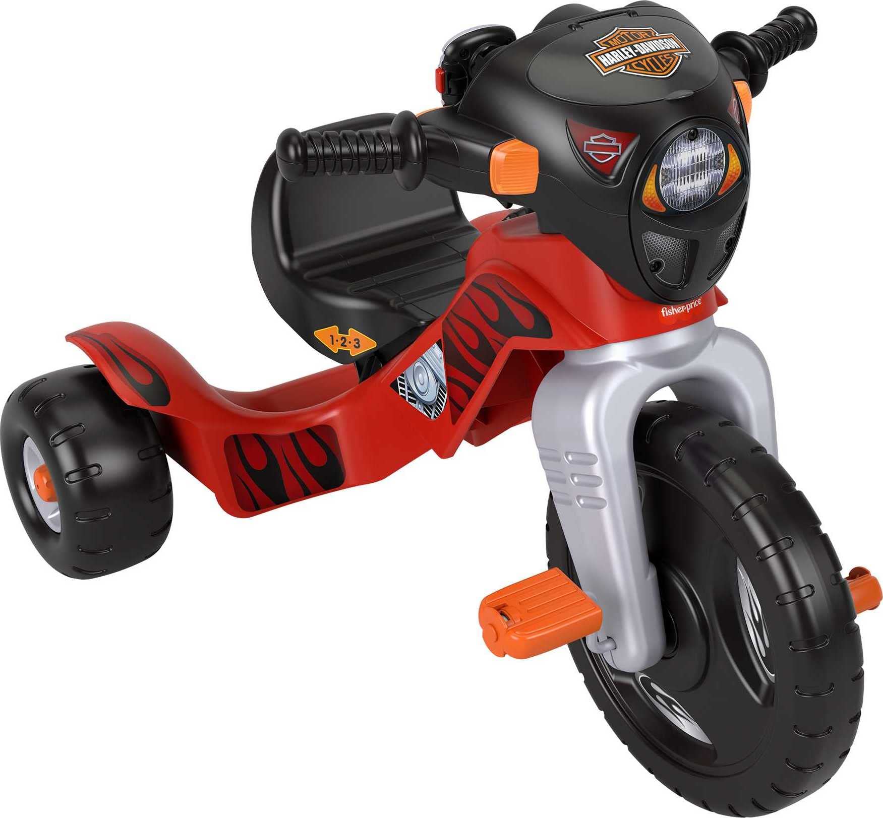 Fisher-Price Harley Davidson Toddler Tricycle Ride-On Preschool Toy, Lights & So
