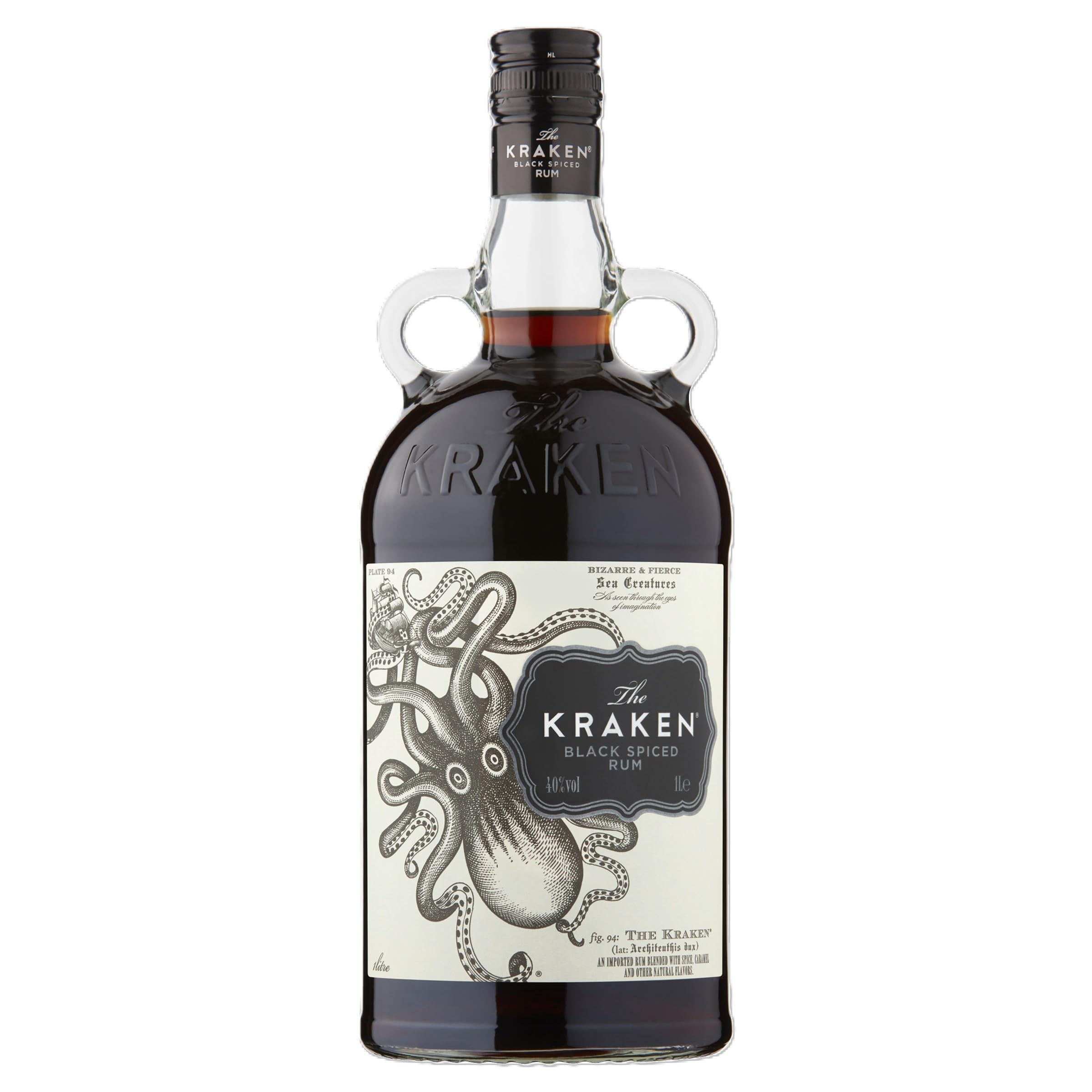 Kraken Black Spiced Rum 40% ABV 1L | Rich Vanilla, Cinnamon, Clove & Caramel Spi