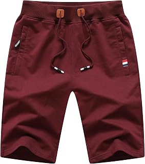 Zoxoz Men's Cotton Sports Shorts with Zip and Elastic Waist