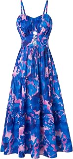 GRACE KARIN 2026 Women's Spaghetti Floral Summer Boho Flowy Maxi Dress