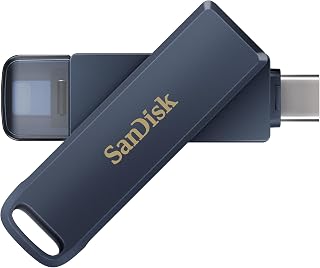SANDISK 256GB Phone Drive for iPhone USB-C Lightning Dual Connector | USB Flash Drive, For iPhones, iPads, Mac, and USB-C Devices, Made for iPhone Certified, Metallic Blue