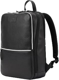 LEATHER VILLAGE Leather Laptop Backpack for Men with Trolley Strap 16L Slim