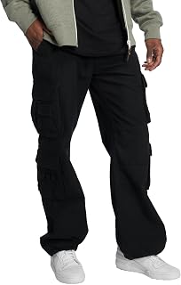 Brandit Pants Pure Vintage Man Cargo Pants Anthracite 100% Cotton Wide