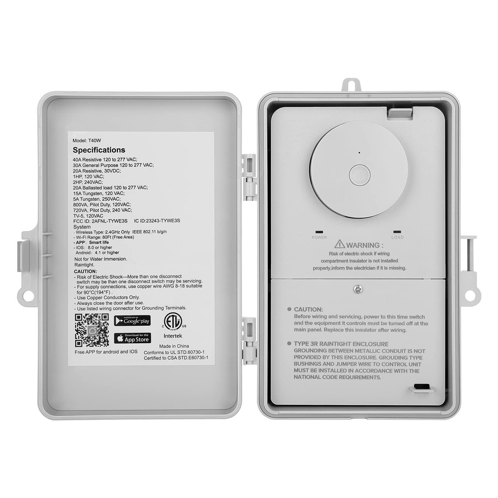 SURAIELEC WiFi Pool Timer, 40 AMP, 1HP 120V, 2HP 240V, ETL Listed | Work with Sm