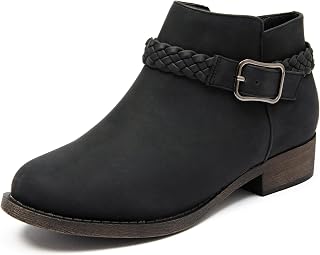 Veittes Women's Ankle Boots Low Heel Dressy Fall Booties