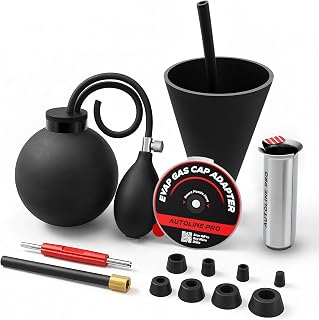 AutoLine Pro Automotive EVAP Smoke Machine Premium Accessories(5) - Universal Gas Cap Adapter | Plugs Kit(8) | EVAP Service Port Adapter | Bladder Adapter | Cone Adapter