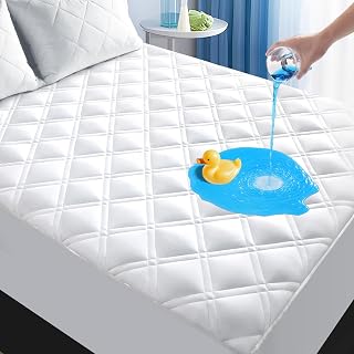 Queen Mattress Protector Waterproof, Mattress Pad Fitted Deep Pocket 8"-21" | Breathable, Fitted Sheet Style Mattress Cover, Soft Noiseless bed cover Washable Cooling for Home Hotel Bedroom