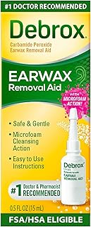 Debrox Earwax Removal Aid, 0.5 oz Earwax Removal Drops | 6.5% Carbamide Peroxide, Safe and Gentle Ear Wax Remover, Excessive Ear Wax Buildup, Ear Care for Adults and Kids 12+