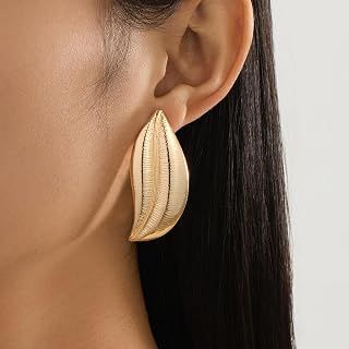 Gold Statement Earrings Silver Double Leaf Earrings Elegant Jewelry Gift for Women