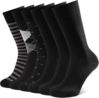 CLOSEMATE 6 Pairs Men's Stylish Business Cotton Socks
