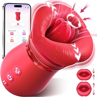Vibrator Adult Sex Toys for Women - Sovokn 5IN1 Mouth Sucking Vibrator Rose Sex Toy, 10 Tongue Licking, 3 Auto & 1 Manual Sucking Adult Toys New APP, Anal Clit Nipple Vibrators Female Couples Sex Toys