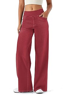 LaiEr Women's Wide Leg Jeans, High Waist, Straight Legs, Loose Fit, Very Elastic Casual Jeans, Suitable for Yoga, Fitness and Leisure Sports