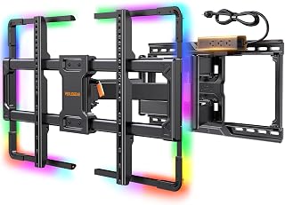 Perlegear Full Motion TV Wall Mount with LED & Power Strip for 42–95" TVs