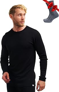 Merino.tech 100% Merino Wool Base Layer Men Shirt & Socks - All-Season | Ultra-Soft Base Layer, Natural Moisture Management, Odour-Resistant Fabric, All-Day Comfort, Breathable Thermal Top