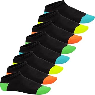 Footstar Men's and Women's Trainer Socks (8 Pairs) Short Sports Socks in Neon Look