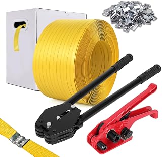 Banding Strapping Kit, Poly Strapping Kit, Packaging Banding Tool with 1/2" Width, 2600' Length Polypropylene Strap Coil Roll and Dispenser Box – Certified 300 lbs Break